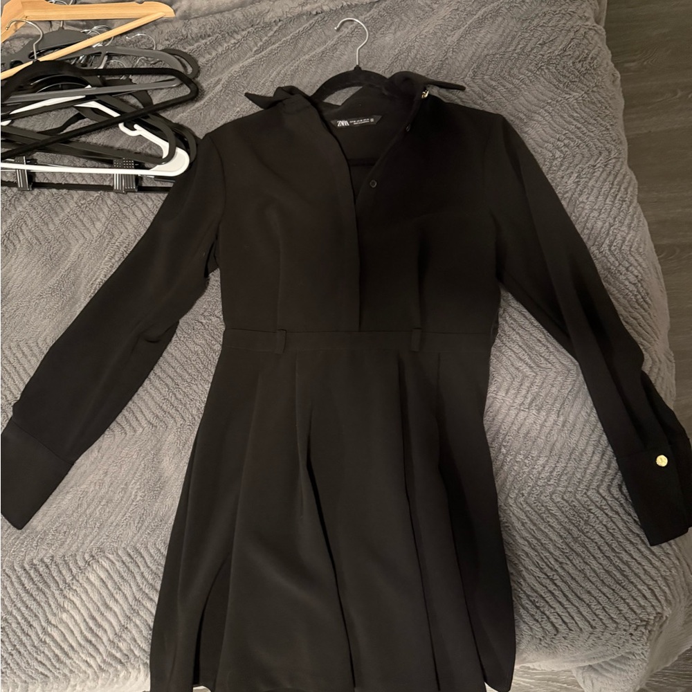 Zara Black Long Sleeve Dress